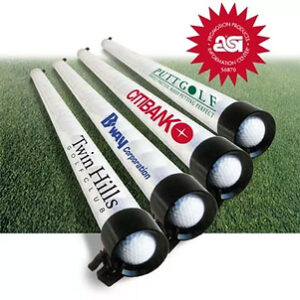 Four custom branded golf ball retrieval sticks